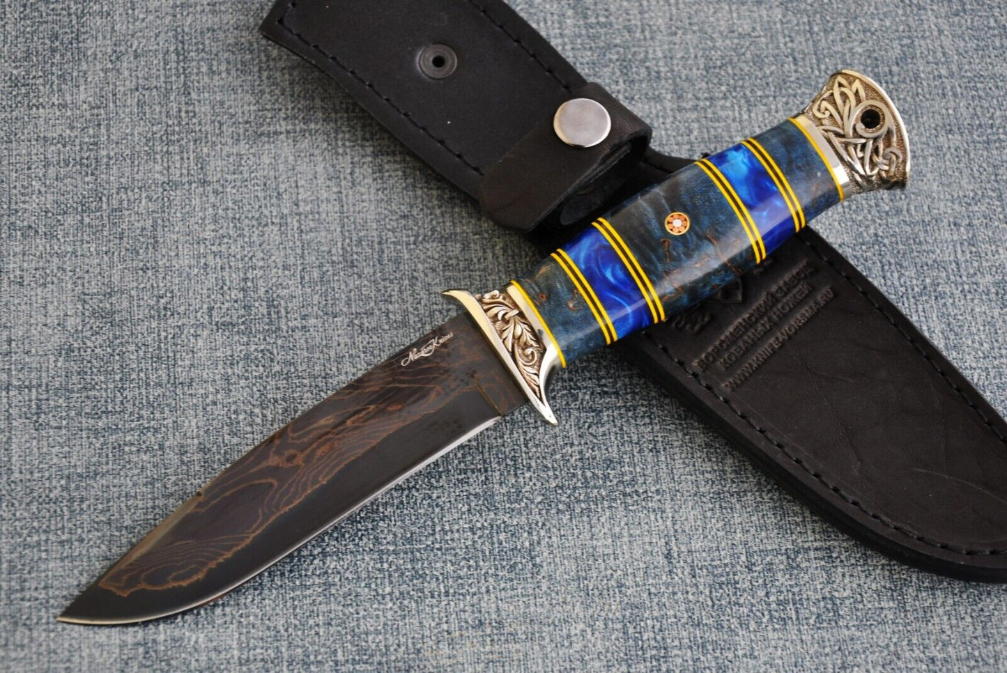 Nazarov Knives Russland laminated Damast Stahl Outdoor Messer Handarbeit HRC62