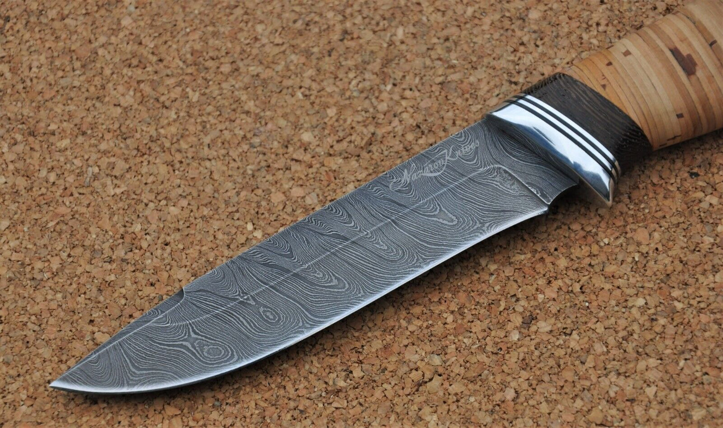 Damast Damaszener Stahl Outdoor Messer Nazarov Knives Handarbeit HRC62 Сокол