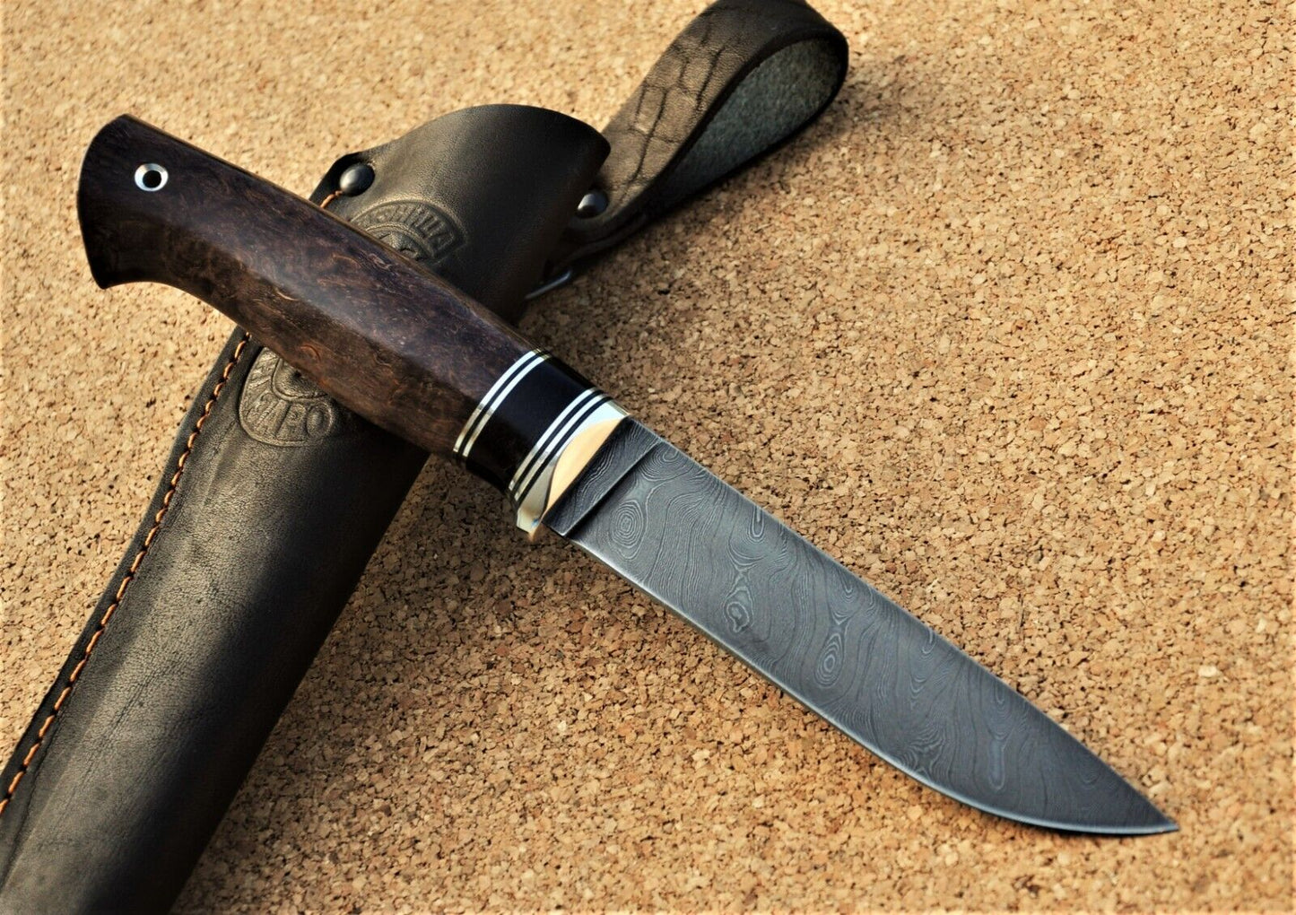 Damast Damaszener Stahl Outdoor Messer Nazarov Knives Handarbeit HRC62 Путник