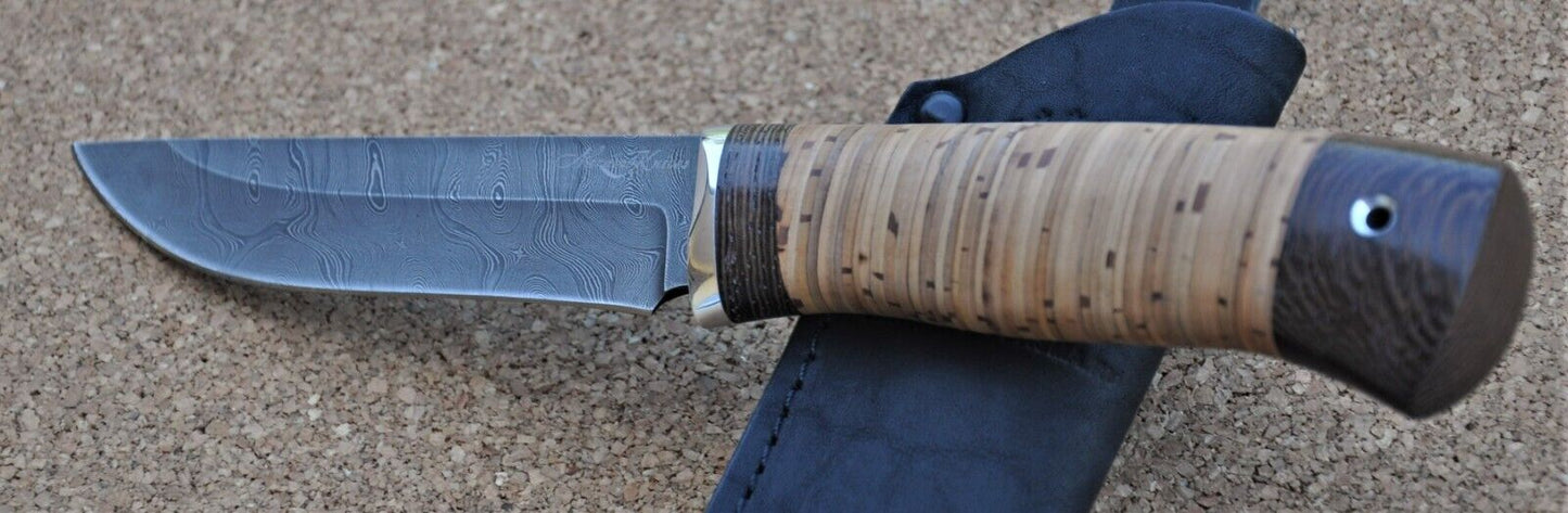 Damaszener Stahl Outdoor Jagdmesser Nazarov Knives Handarbeit