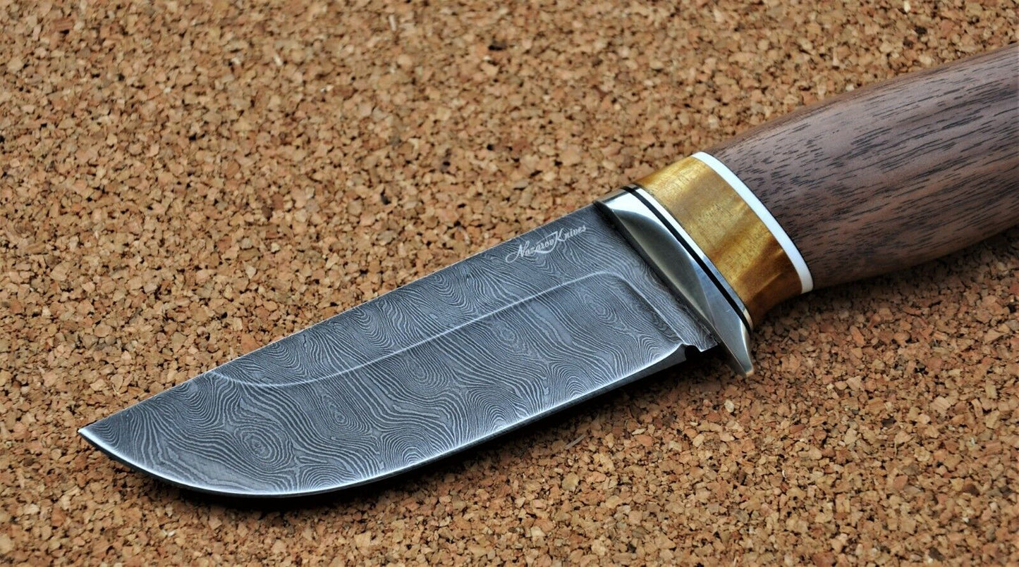 Damaszener Stahl Outdoor Jagd Damast Messer Nazarov Knives Handarbeit HRC62