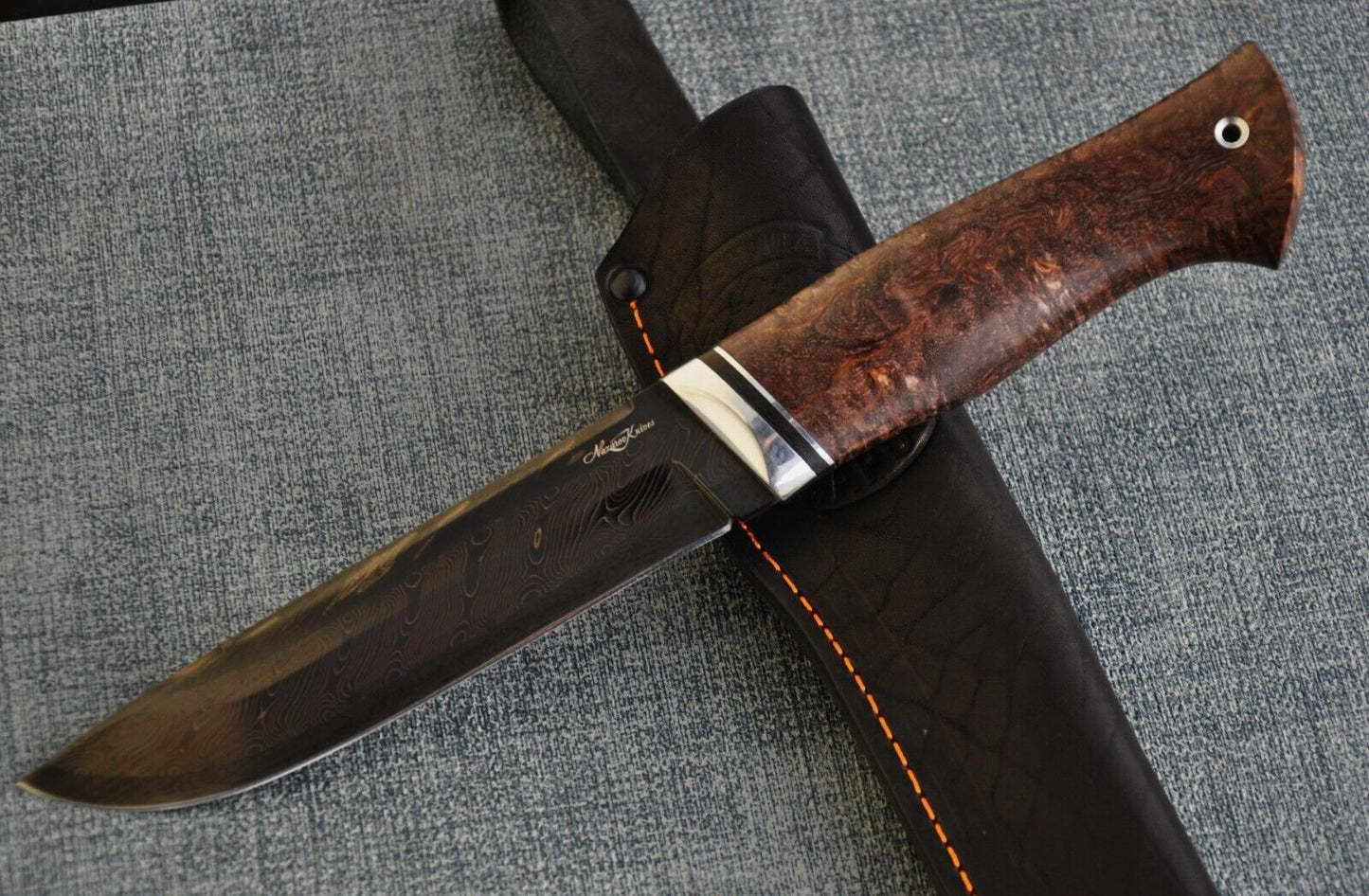 Nazarov Knives Russland Mosaik Damast Stahl Outdoor JagdMesser Handarbeit HRC62