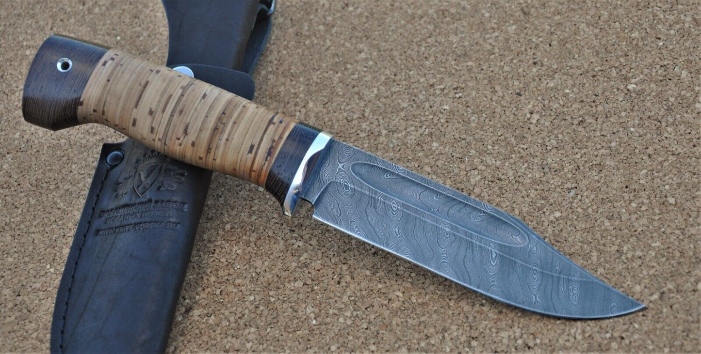 Damaszener Stahl Outdoor Jagdmesser Nazarov Knives Handarbeit