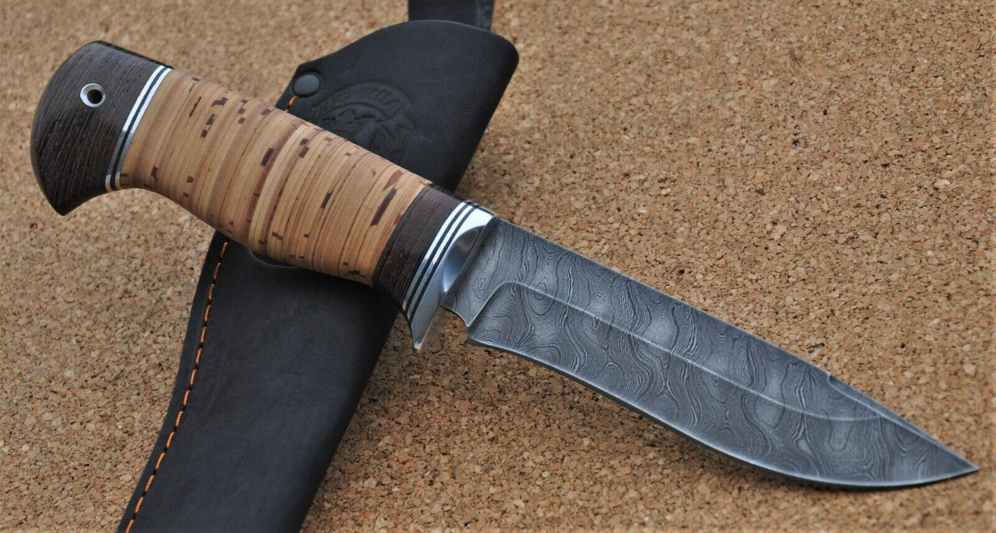 Damaszener Stahl Outdoor Jagdmesser Nazarov Knives Handarbeit