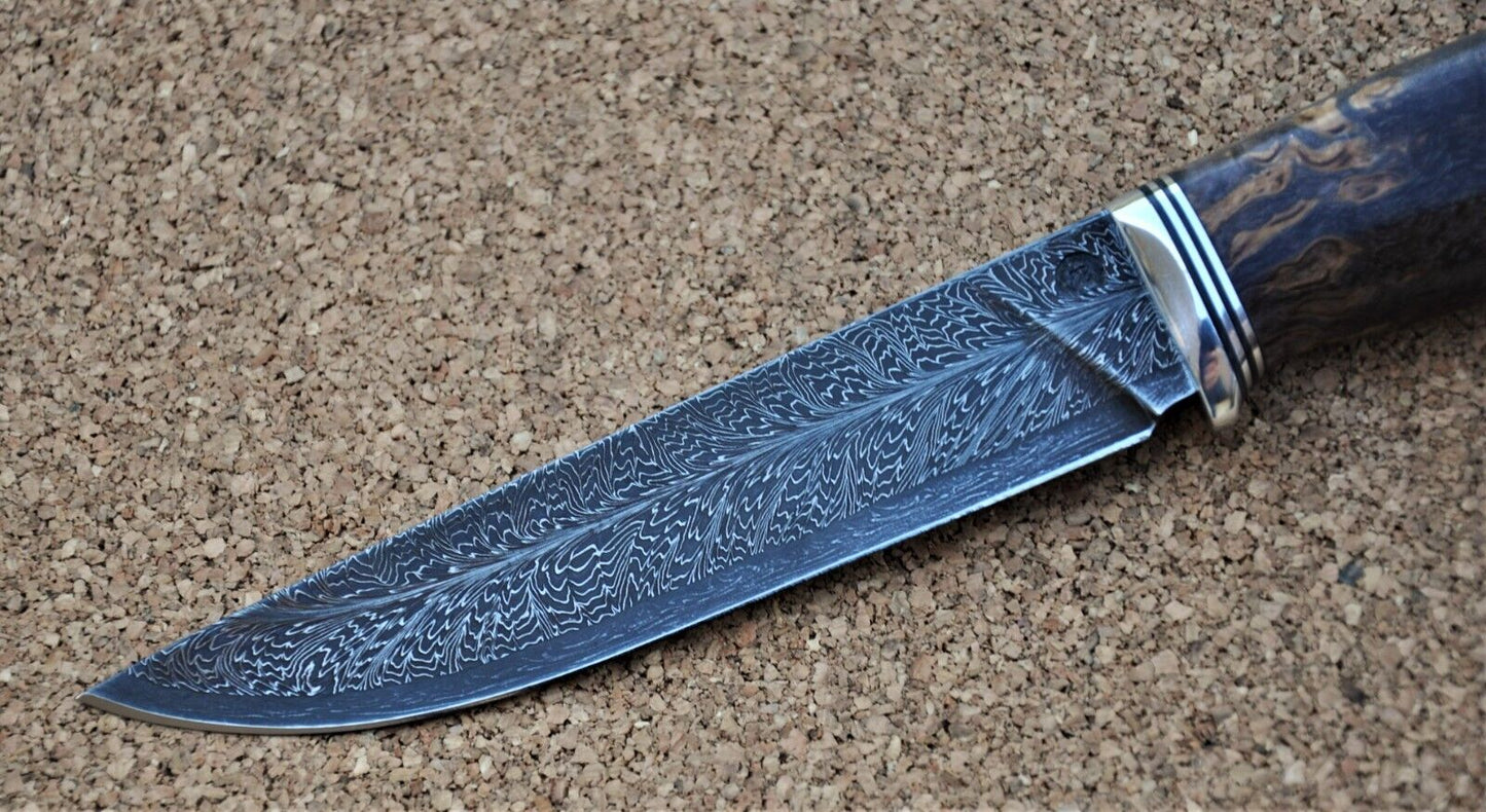 Nazarov Knives Russland Mosaik Damast Stahl Outdoor JagdMesser Handarbeit HRC62