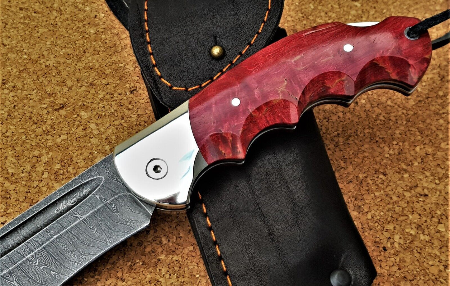 Damast Stahl Outdoor Klappmesser Handarbeit Nazarov Knives Russland HRC62 Орёл