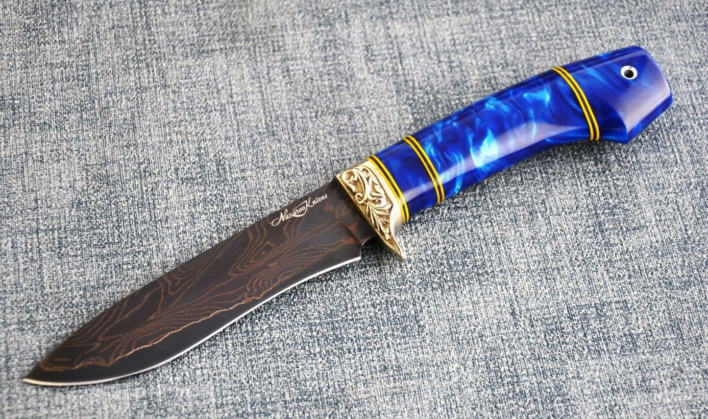 Nazarov Knives Russland laminated Damast Stahl Outdoor Messer Handarbeit HRC62