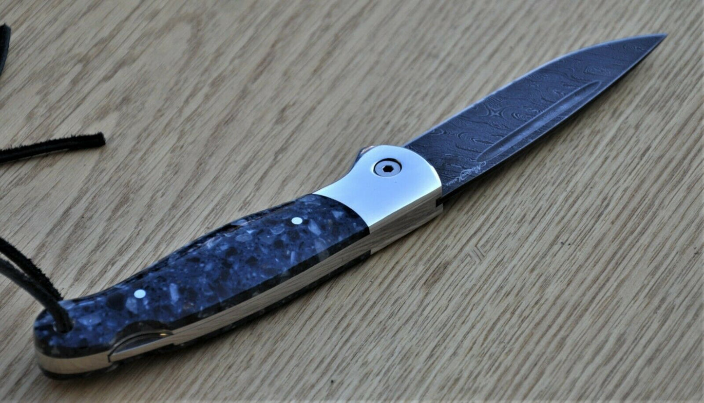 Nazarov Knives Russland Damast Stahl Outdoor Сова Klappmesser Handarbeit HRC62