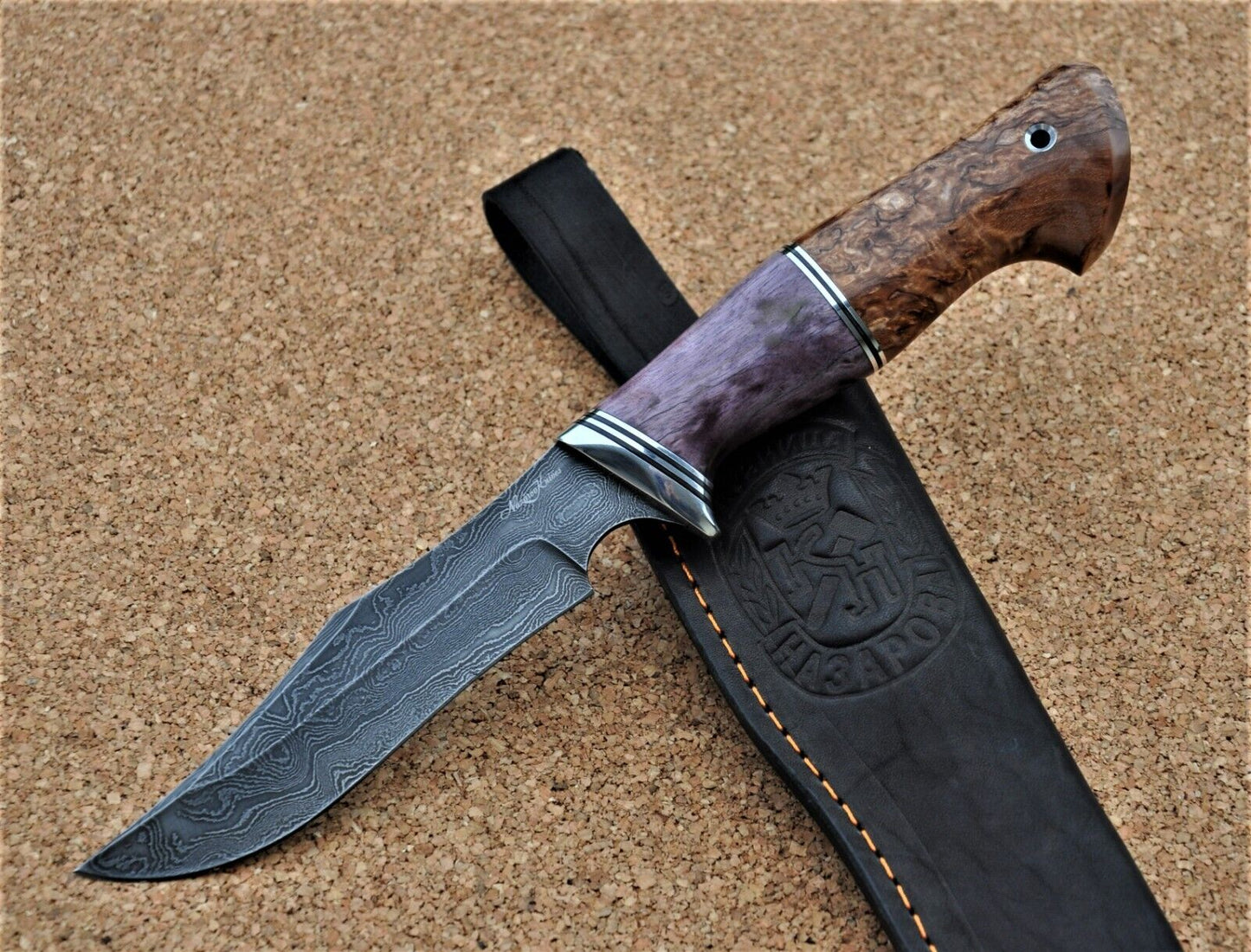 Damaszener Stahl Outdoor Jagd Damast Messer Nazarov Knives Handarbeit HRC62