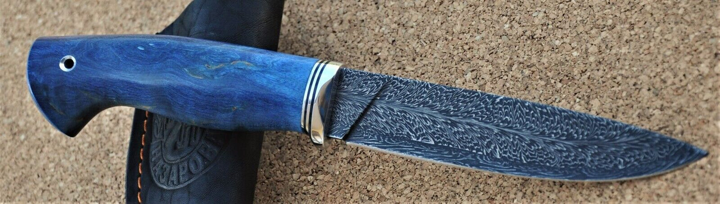 Nazarov Knives Russland Mosaik Damast Stahl Outdoor JagdMesser Handarbeit HRC62