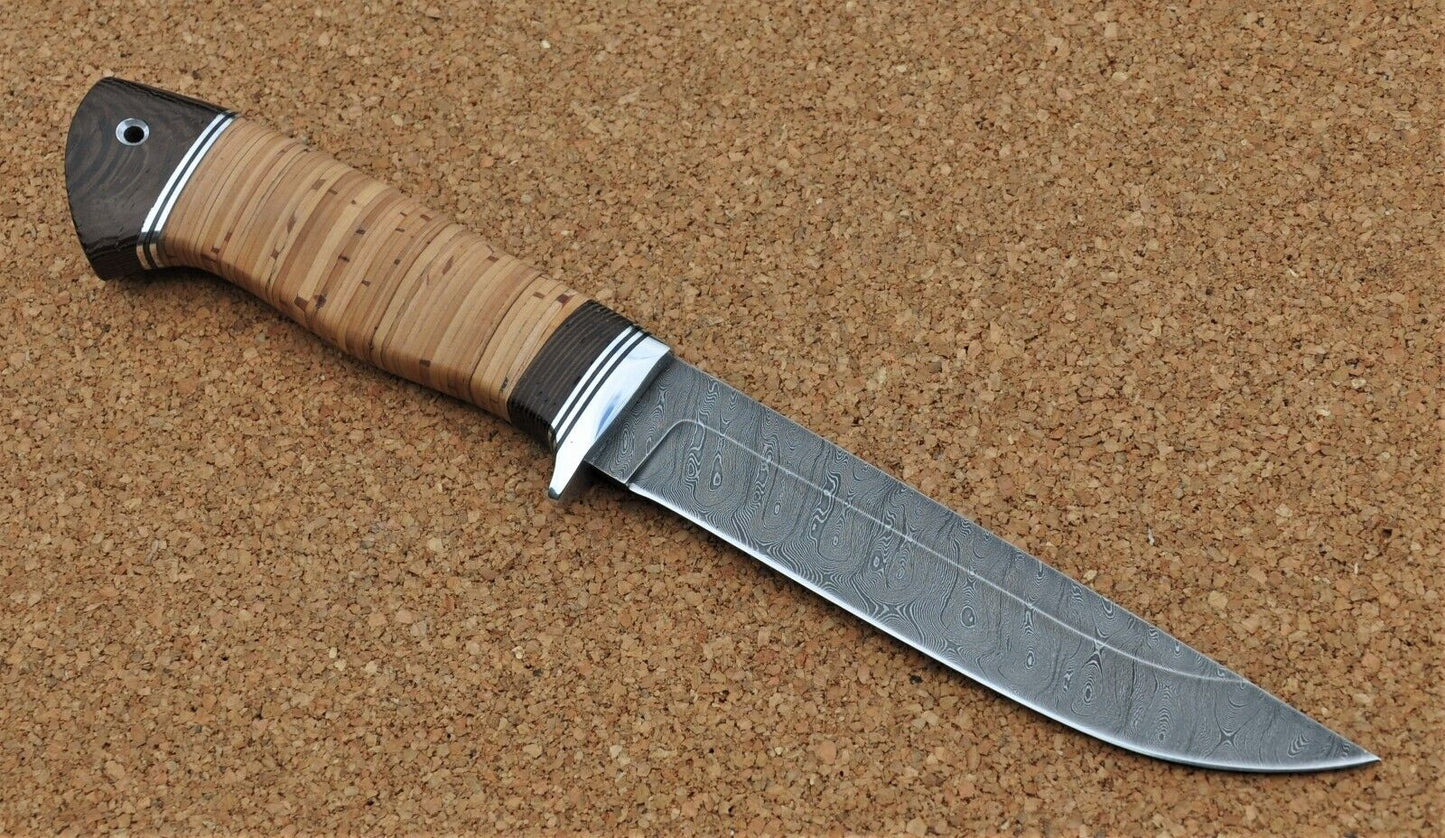 Damast Damaszener Stahl Outdoor Messer Nazarov Knives Handarbeit HRC62 Тритон