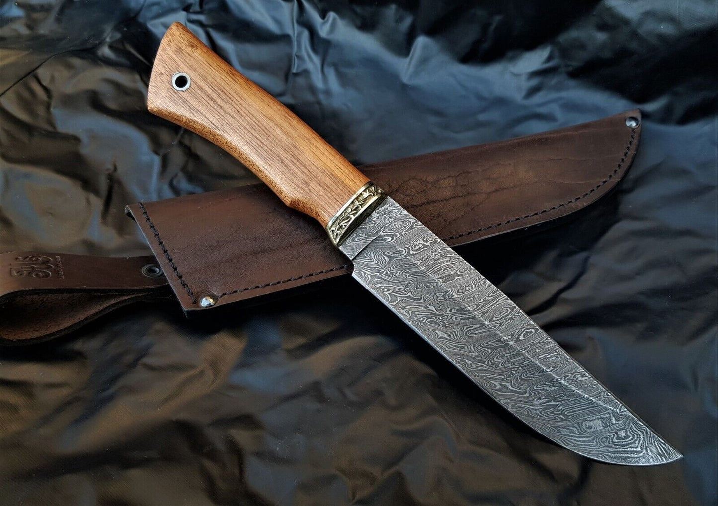 A.Marushin Outdoor Jagdmesser Damaszener Stahl Handarbeit