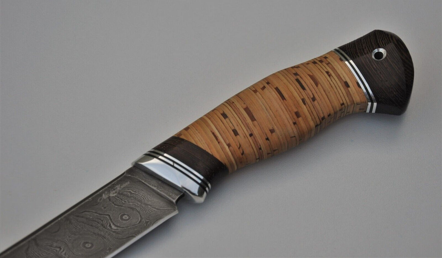 Damast Damaszener Stahl OutdoorMesser Nazarov Knives Handarbeit HRC62 Ирбис