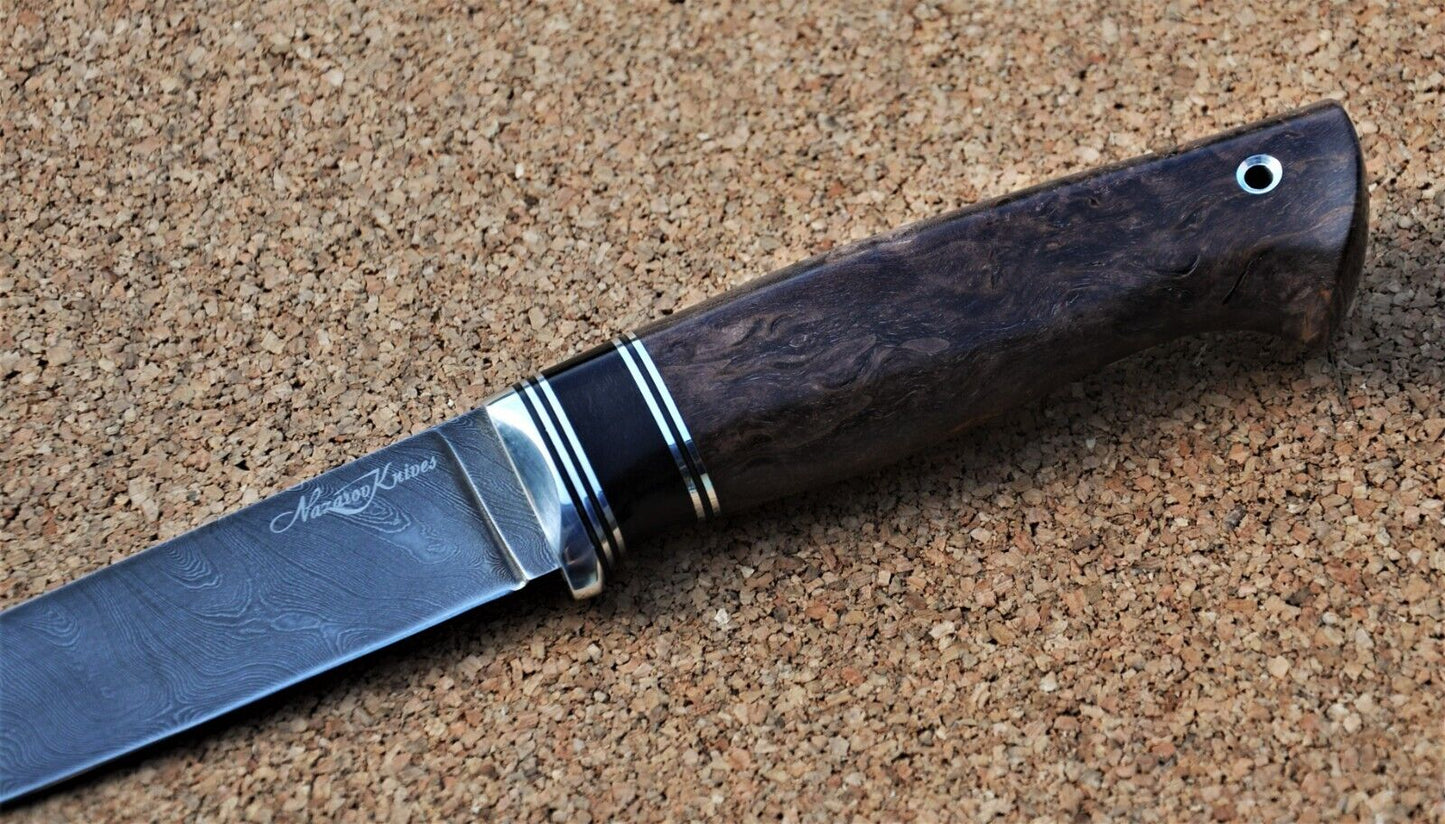 Damast Damaszener Stahl Outdoor Messer Nazarov Knives Handarbeit HRC62 Путник