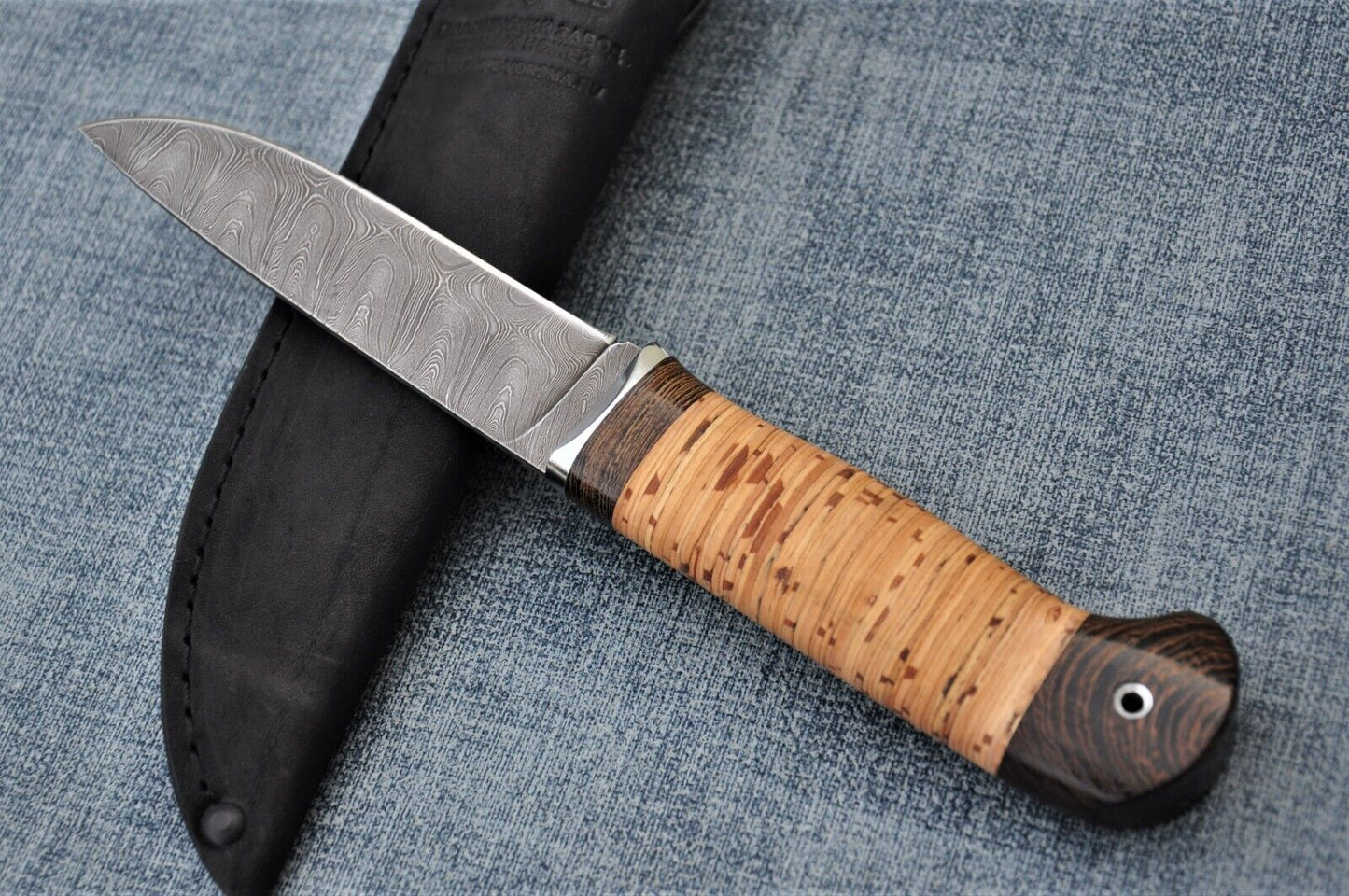 Damast Damaszener Stahl Outdoor Messer Nazarov Knives Handarbeit HRC62 Ясень