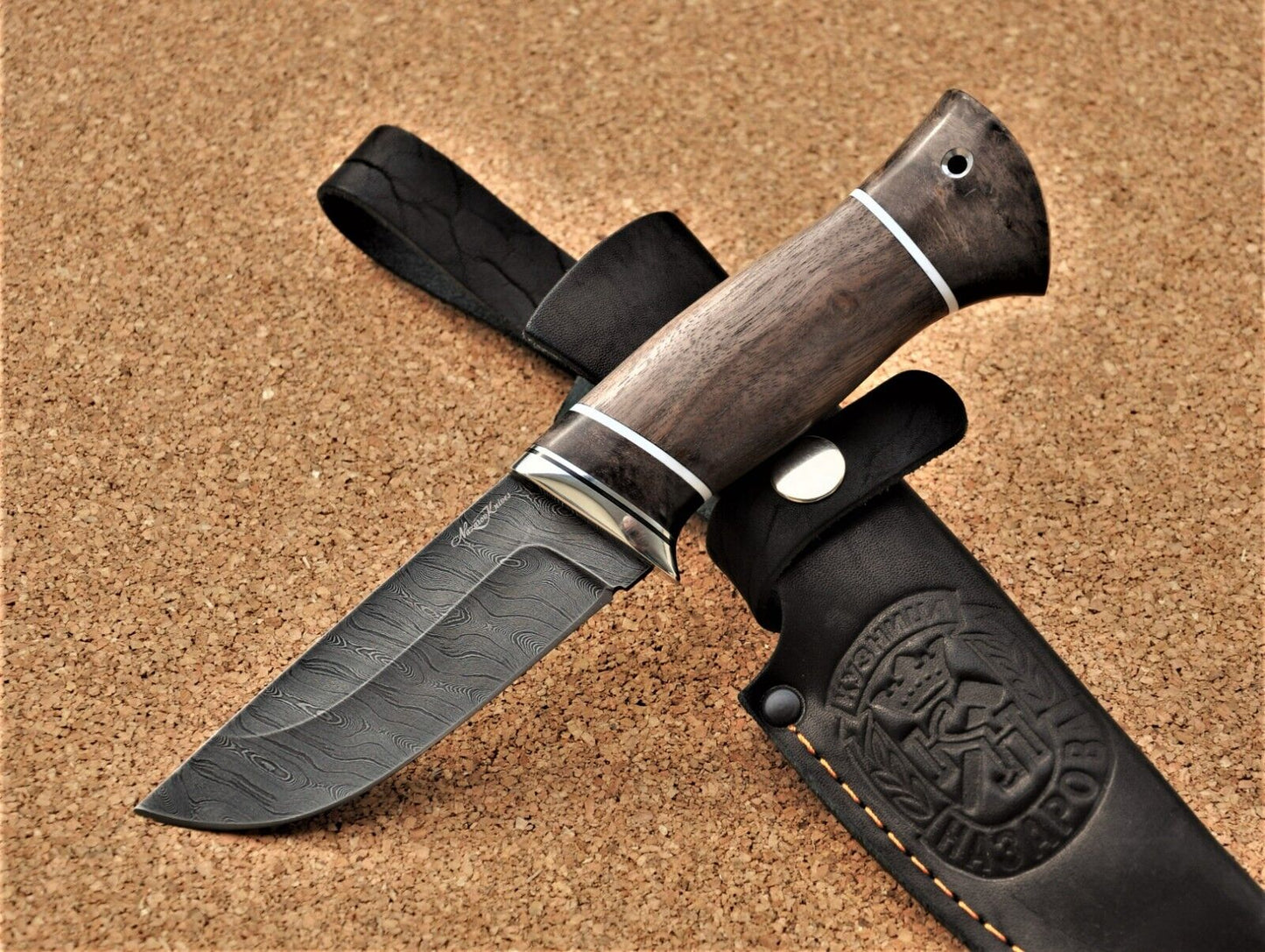 Damaszener Stahl Outdoor Jagd Damast Messer Nazarov Knives Handarbeit HRC62