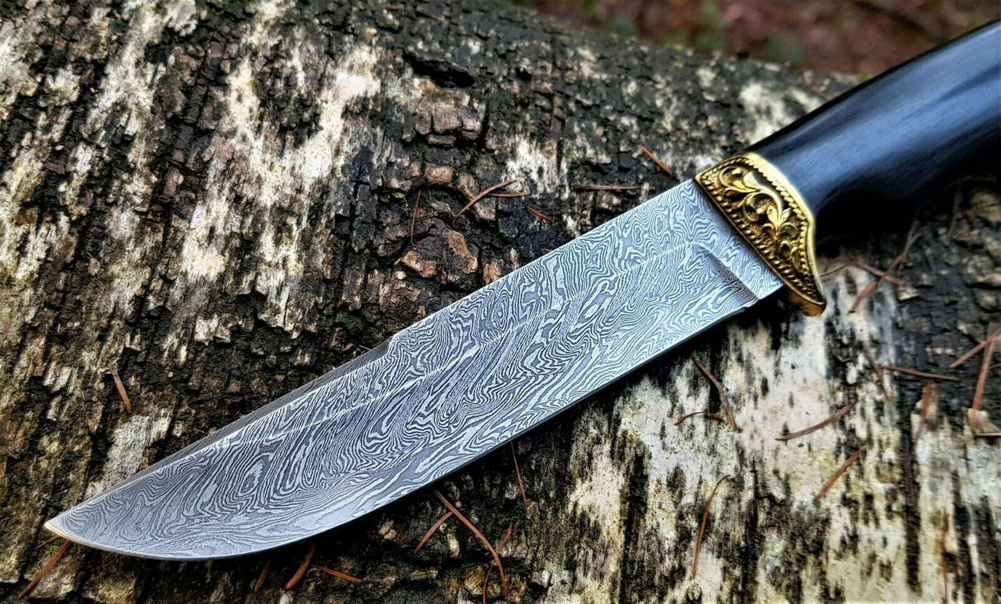 A.Marushin Outdoor Jagdmesser Damaszener Stahl Handarbeit