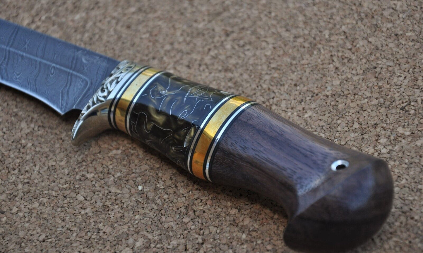 Damaszener Stahl Outdoor Jagdmesser Nazarov Knives Handarbeit