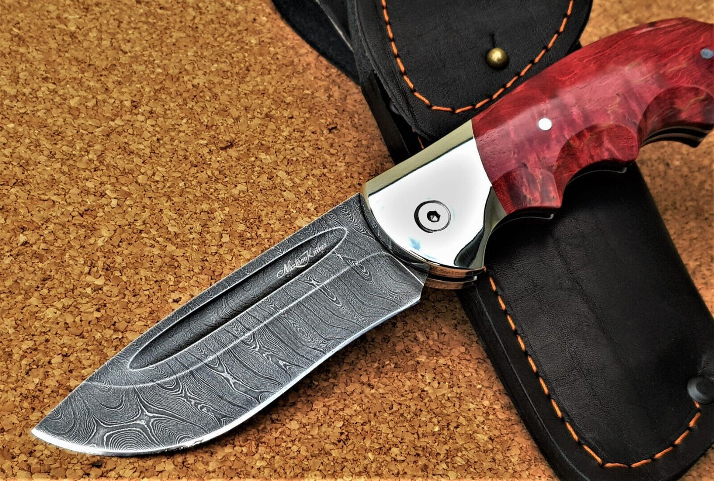 Damast Stahl Outdoor Klappmesser Handarbeit Nazarov Knives Russland HRC62 Орёл