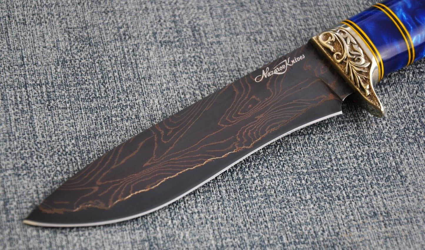 Nazarov Knives Russland laminated Damast Stahl Outdoor Messer Handarbeit HRC62
