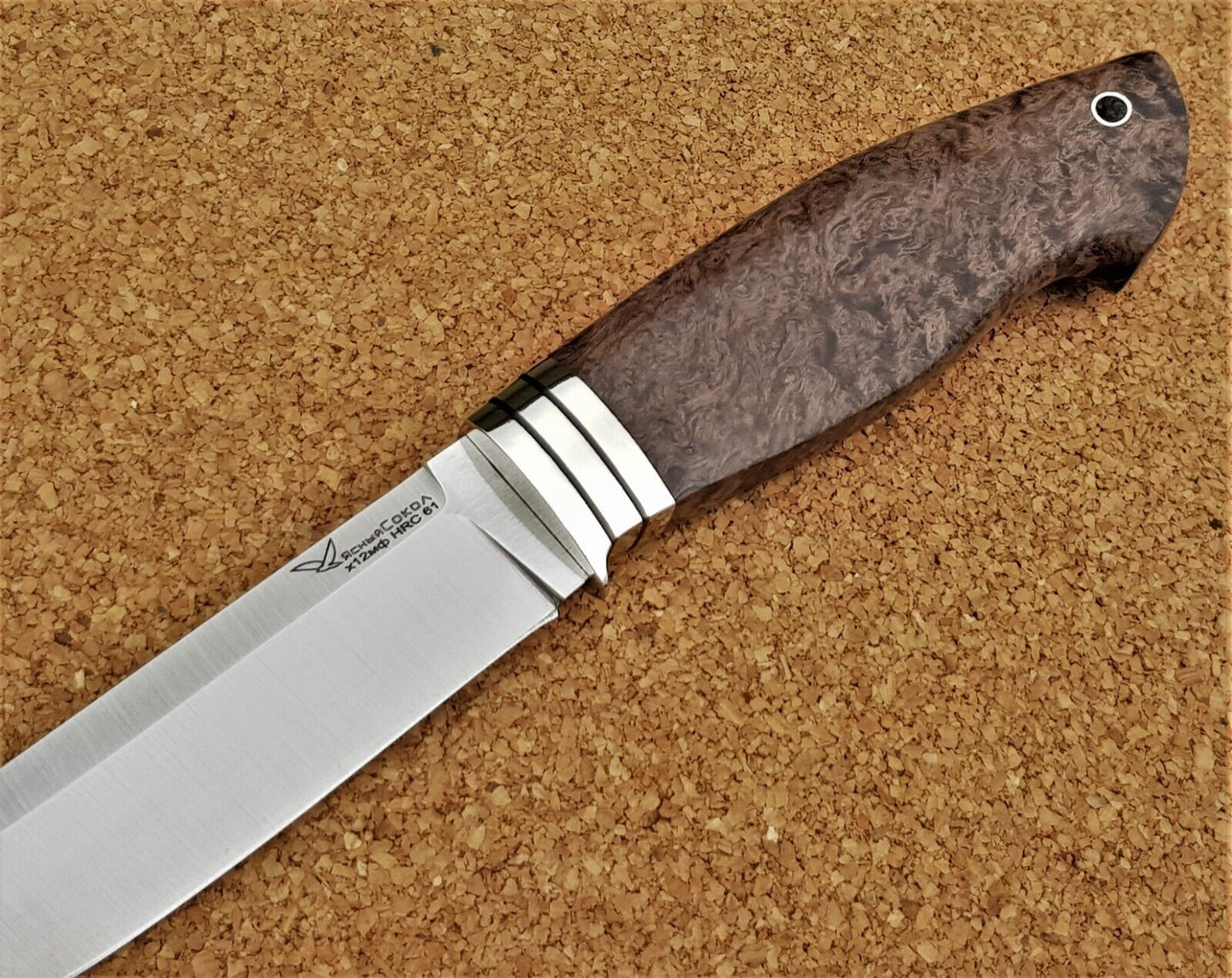 H12MF Stahl Outdoor Jagd Messer Yasniy Sokol Russland Handarbeit HRC 61 Рысь