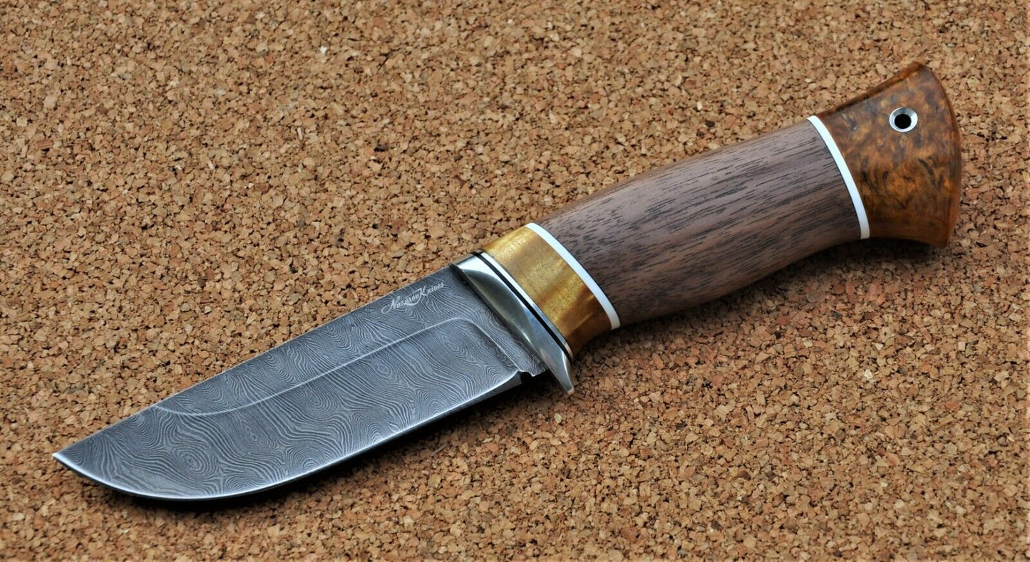 Damaszener Stahl Outdoor Jagd Damast Messer Nazarov Knives Handarbeit HRC62