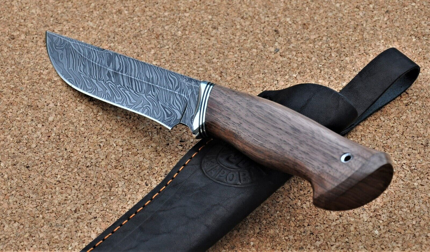 Damaszener Stahl Outdoor Jagd Damast Messer Nazarov Knives Handarbeit HRC62