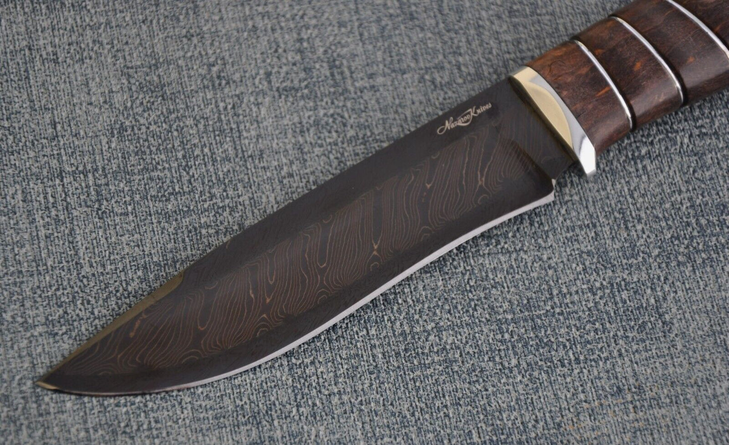 Nazarov Knives Russland Mosaik Damast Stahl Outdoor JagdMesser Handarbeit HRC62