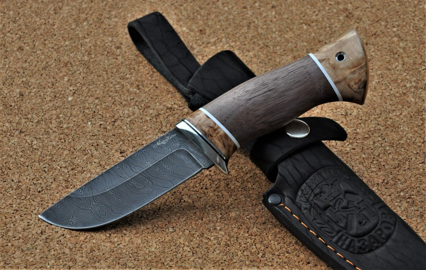 Damaszener Stahl Outdoor Jagd Damast Messer Nazarov Knives Handarbeit HRC62