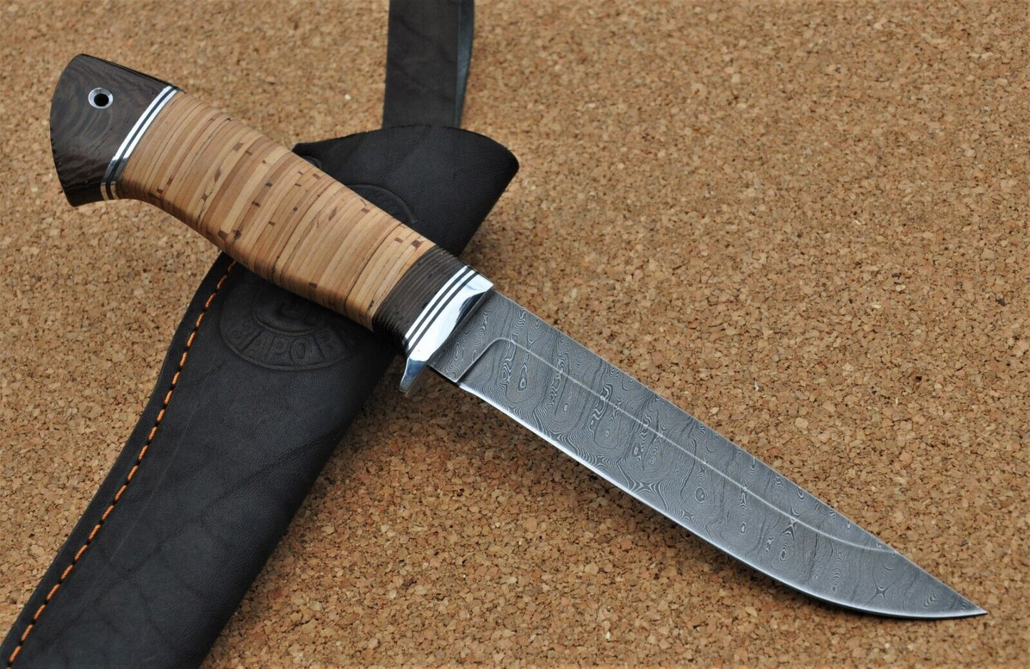 Damast Damaszener Stahl Outdoor Messer Nazarov Knives Handarbeit HRC62 Тритон
