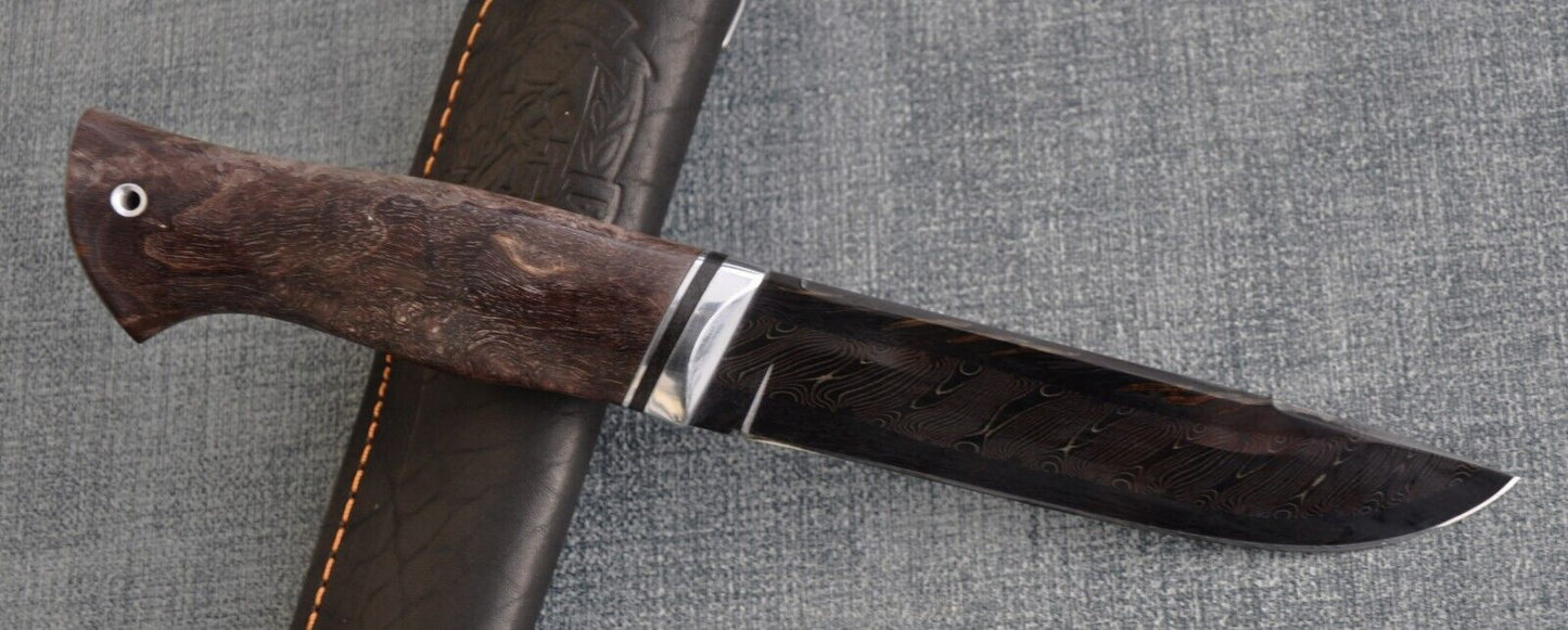Nazarov Knives Russland Mosaik Damast Stahl Outdoor JagdMesser Handarbeit HRC62