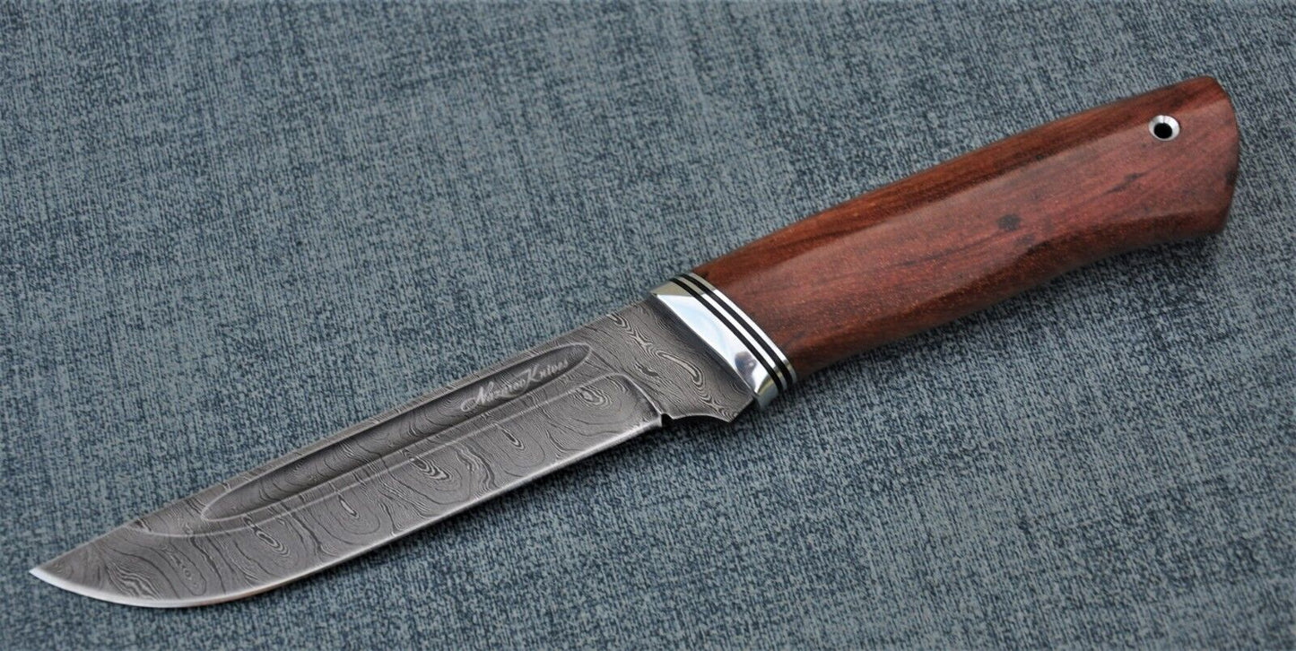 Damast Damaszener Stahl OutdoorMesser Nazarov Knives Handarbeit HRC62 Боец