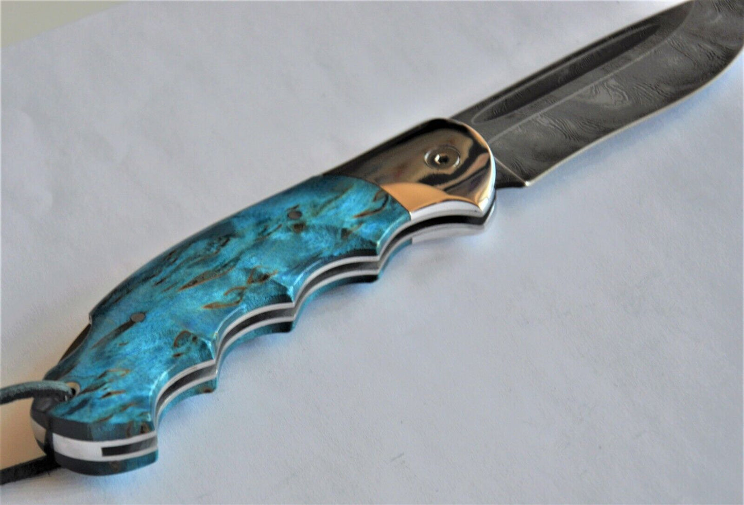 Damast Stahl Outdoor Klappmesser Handarbeit Nazarov Knives Russland HRC62 Орёл