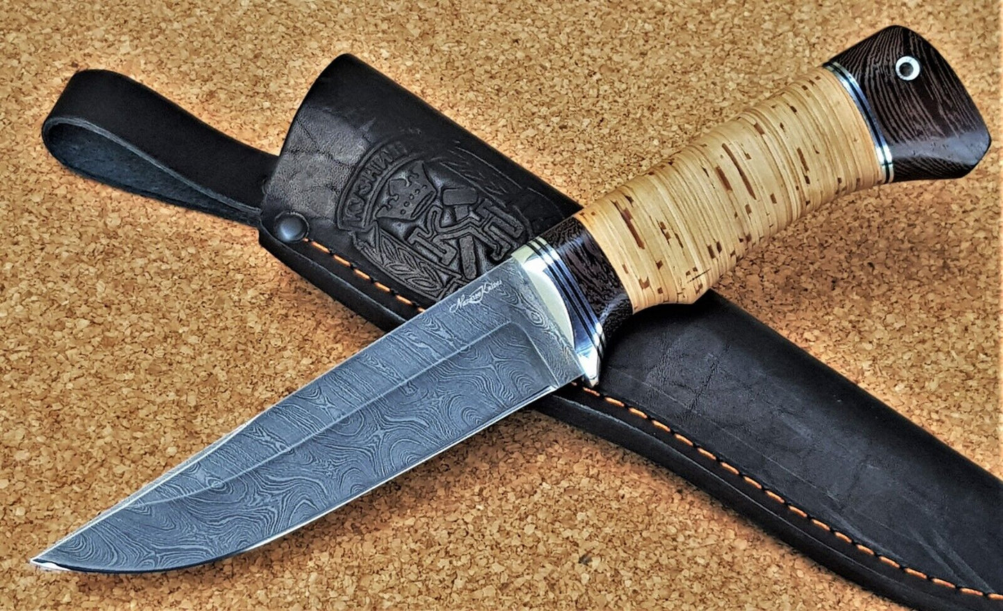 Damast Outdoor Jagd Messer Nazarov Knives Russland Handarbeit HRC 62 Бизон