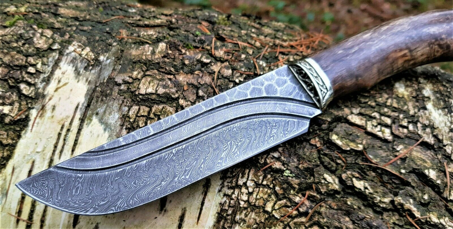 A.Marushin Outdoormesser Damaszener Stahl Handarbeit