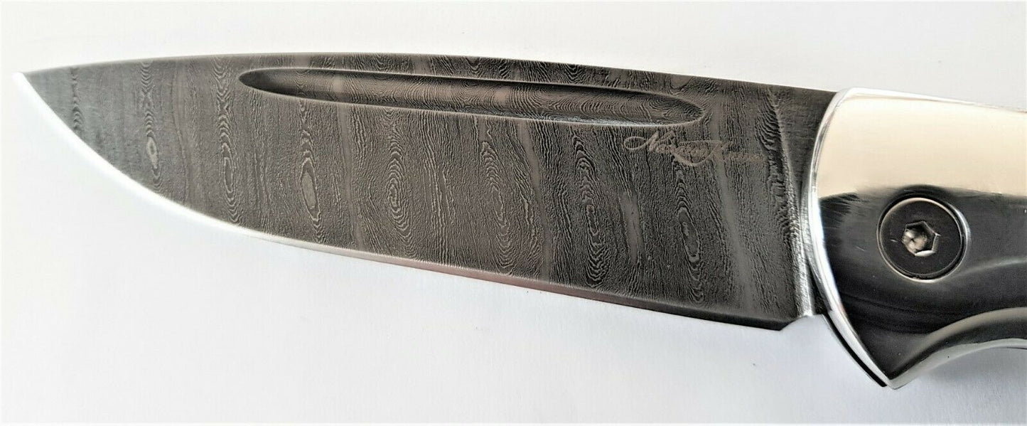 Nazarov Knives Russland Damast Stahl Outdoor Сова Klappmesser Handarbeit HRC62