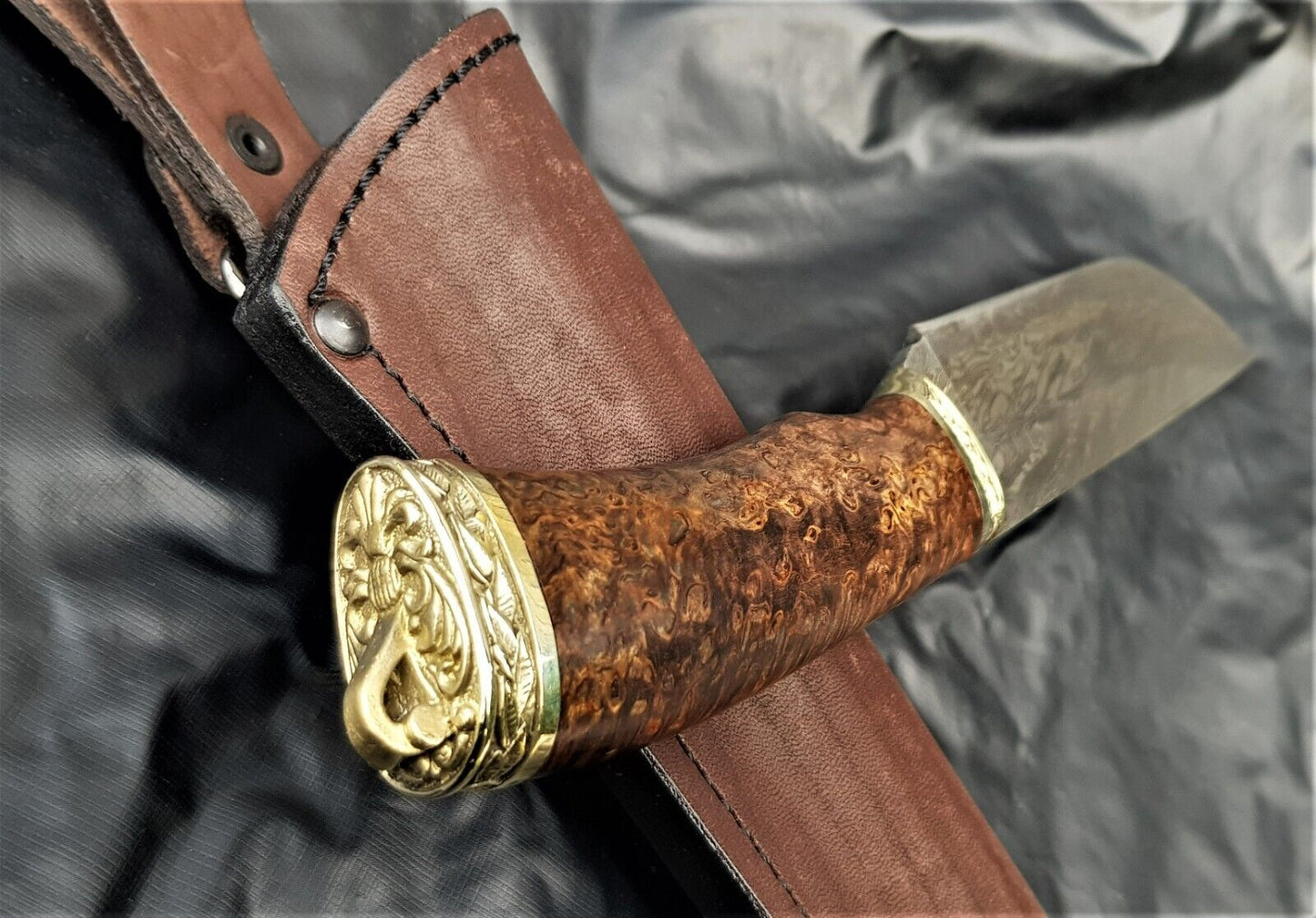 Outdoor JagdMesser Damast Stahl A.Maruschin Russland HRC62 Handarbeit Охотник