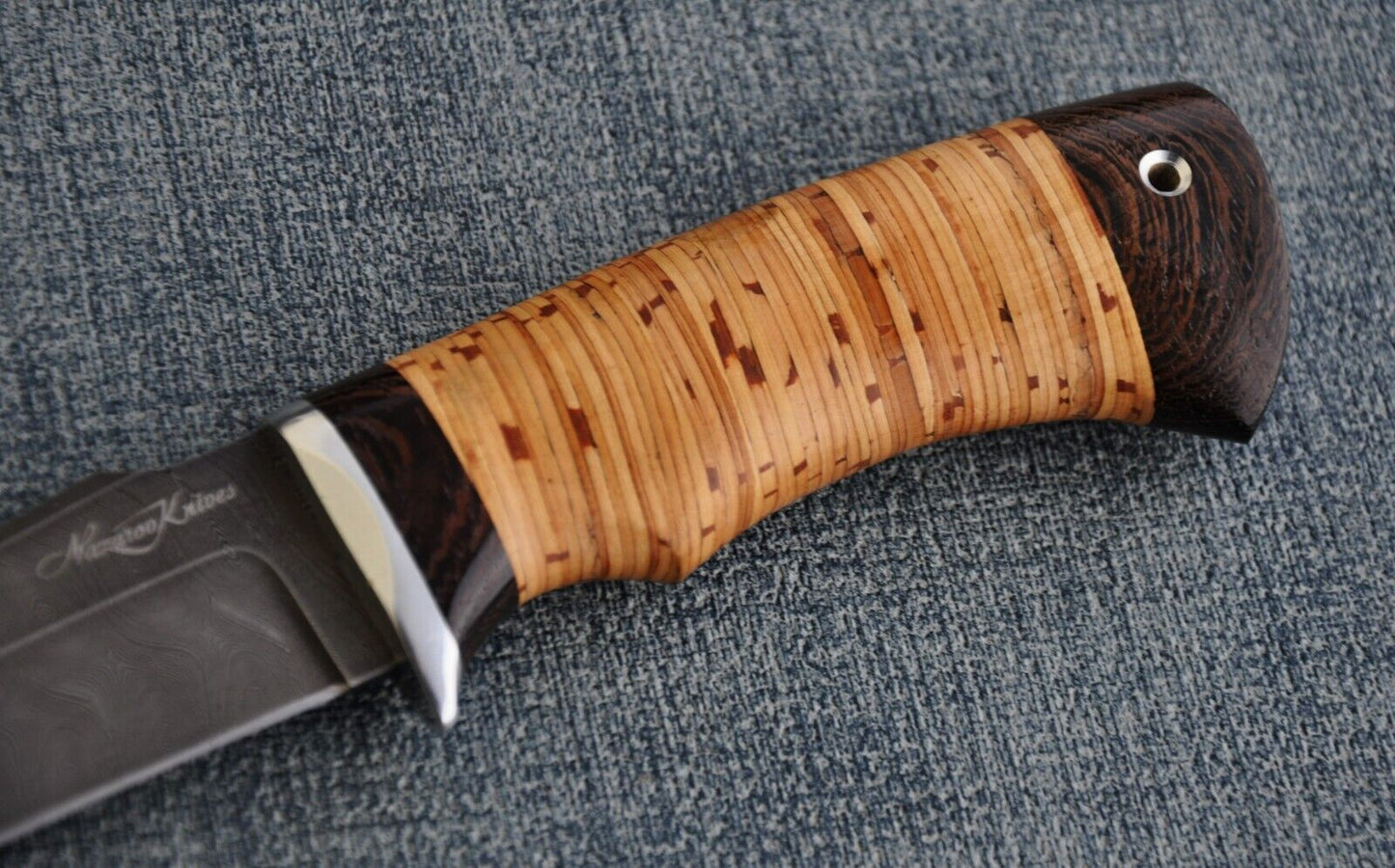 Damast Outdoor Jagd Messer Nazarov Knives Russland Handarbeit HRC 62