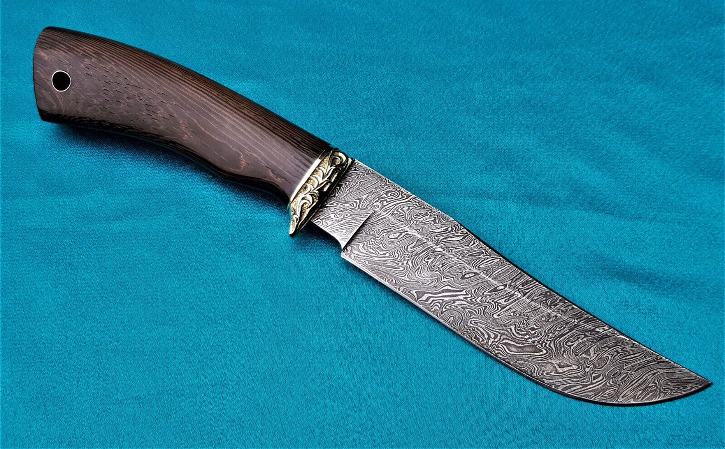 Outdoor Jagd Messer Damast Stahl Russland A.Maruschin HRC 62 Handarbeit Куница
