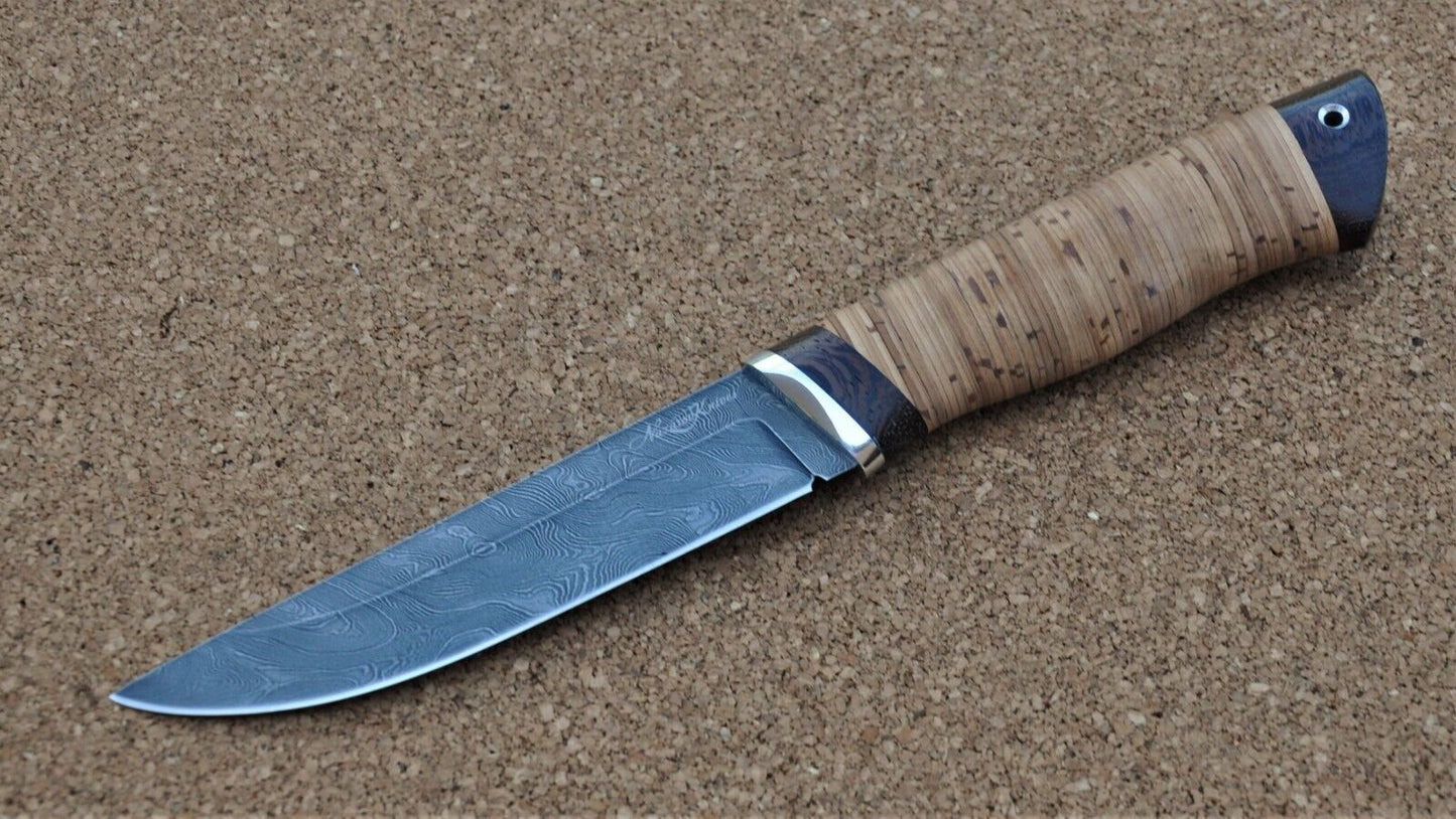 Damaszener Stahl Outdoor Jagdmesser Nazarov Knives Handarbeit