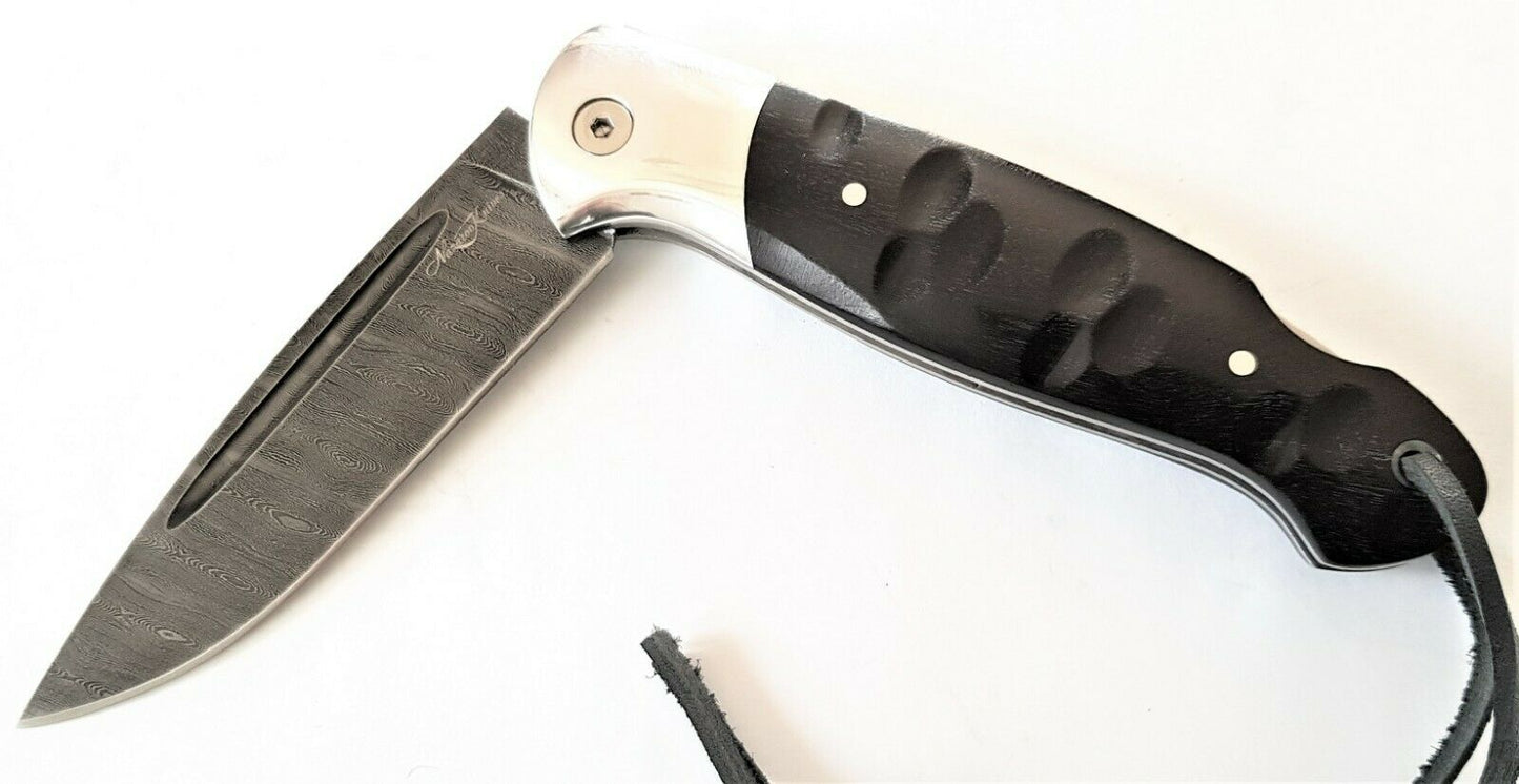 Nazarov Knives Russland Damast Stahl Outdoor Сова Klappmesser Handarbeit HRC62