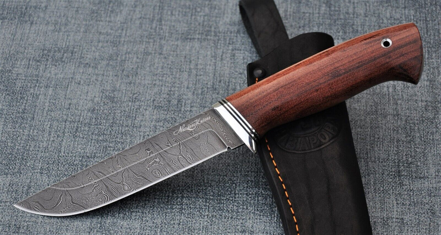 Damast Damaszener Stahl OutdoorMesser Nazarov Knives Handarbeit HRC62 Косач