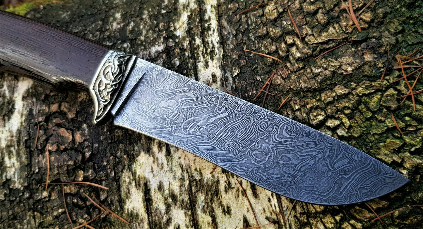 A.Marushin Outdoor Jagdmesser Damaszener Stahl Handarbeit