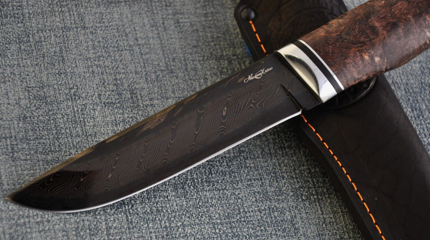 Nazarov Knives Russland Mosaik Damast Stahl Outdoor JagdMesser Handarbeit HRC62