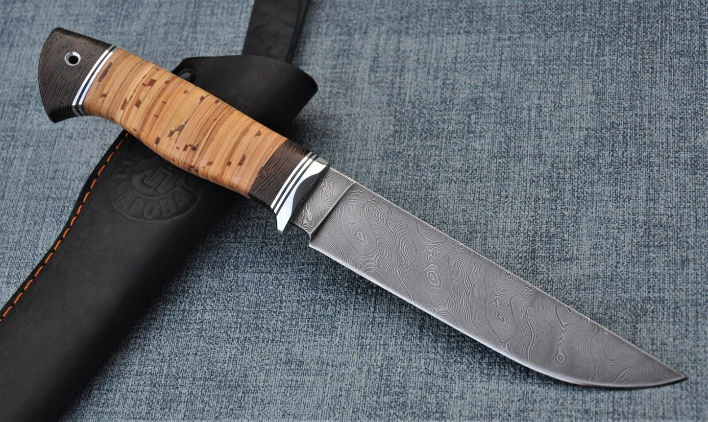 Damast Damaszener Stahl OutdoorMesser Nazarov Knives Handarbeit HRC62 Засапожн