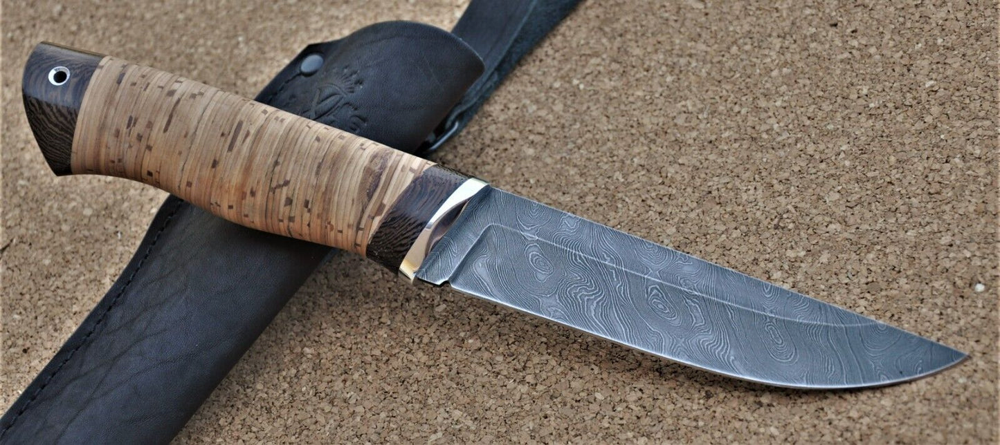 Damaszener Stahl Outdoor Jagdmesser Nazarov Knives Handarbeit