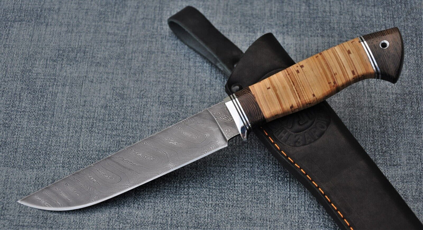Damast Damaszener Stahl OutdoorMesser Nazarov Knives Handarbeit HRC62 Засапожн