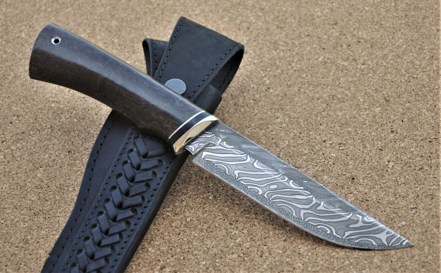 Mosaik DamastStahl OutdoorMesser Handarbeit Nazarov Knives Russland HRC62 Овод