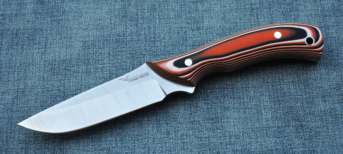H12MF Full Tang Outdoor Jagdmesser Yasniy Sokol Handarbeit