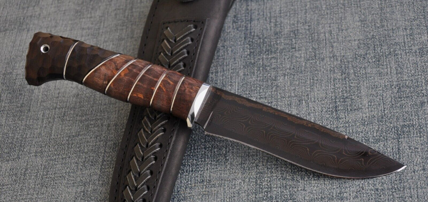 Nazarov Knives Russland Mosaik Damast Stahl Outdoor JagdMesser Handarbeit HRC62